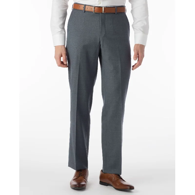 Super 120s Luxury Wool Serge Comfort-EZE Trouser in Slate Blue (Flat Front Models) by Ballin