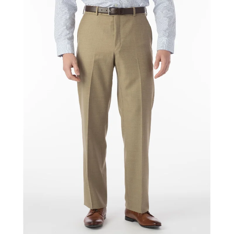 Super 120s Luxury Wool Serge Comfort-EZE Trouser in Tan (Flat Front Models) by Ballin