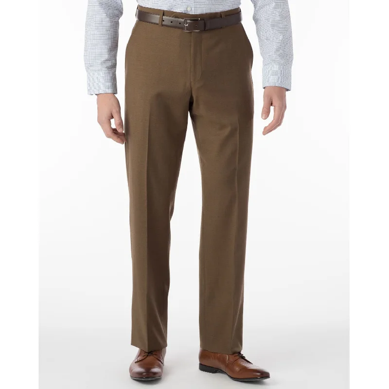 Super 120s Luxury Wool Serge Comfort-EZE Trouser in Tobacco (Flat Front Models) by Ballin