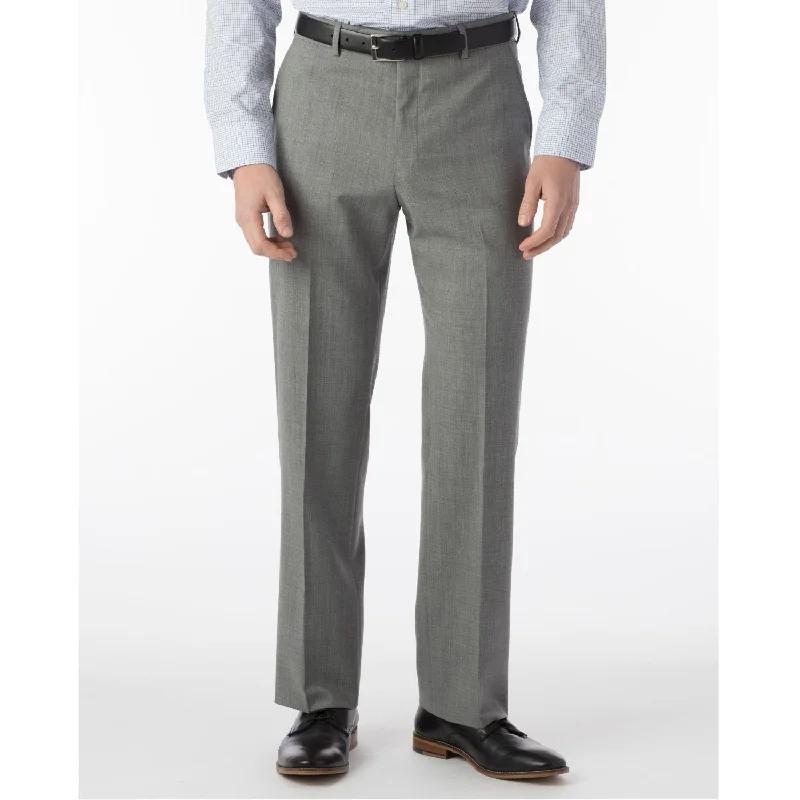 Super 120s Wool Travel Twill Comfort-EZE Trouser in Pearl Grey (Flat Front Models) by Ballin