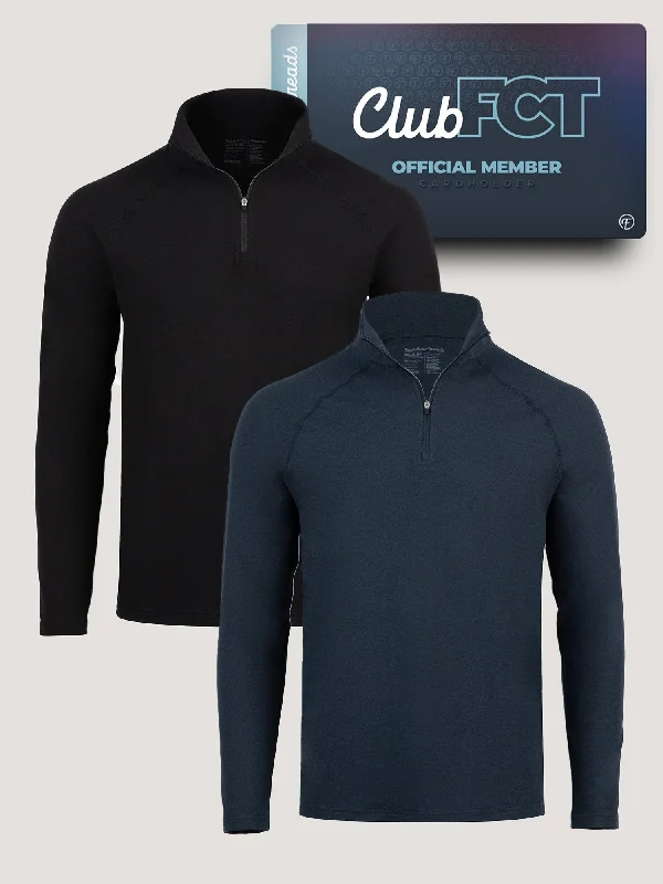 Tech Quarter Zip Black + Navy Member 2-Pack