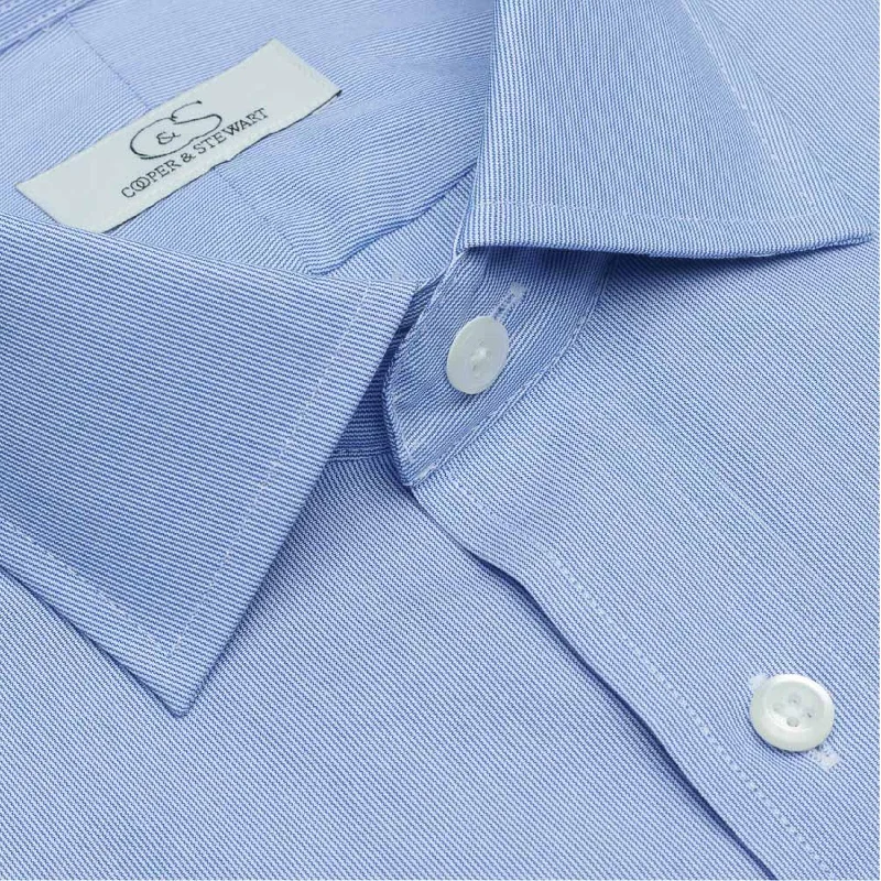 The Princeton - Wrinkle-Free Fine Line Stripe Cotton Dress Shirt in Blue by Cooper & Stewart