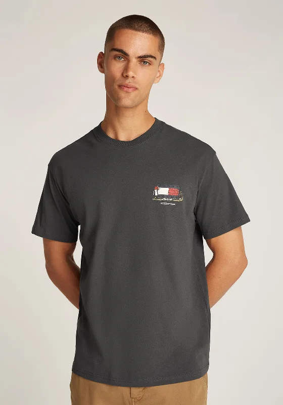 Tommy Jeans Novelty Back Graphic T-Shirt, Washed Black