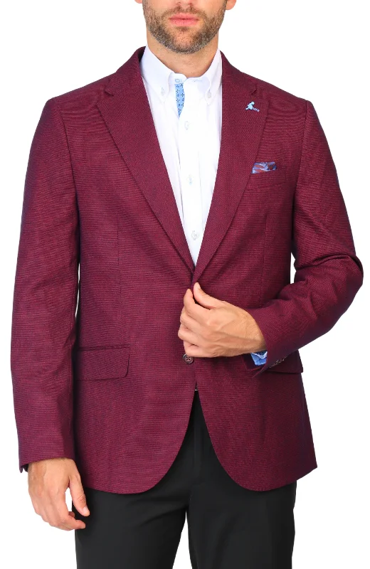 Burgundy Tonal Dobby Sport Coat