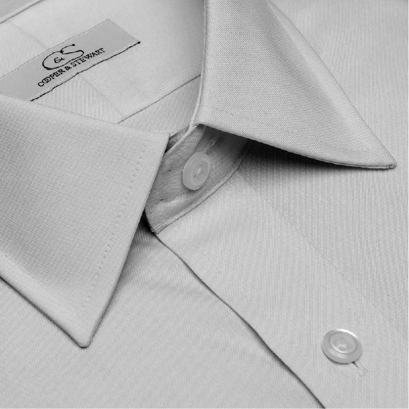 The Classic Grey - Wrinkle-Free Pinpoint Oxford Cotton Dress Shirt by Cooper & Stewart