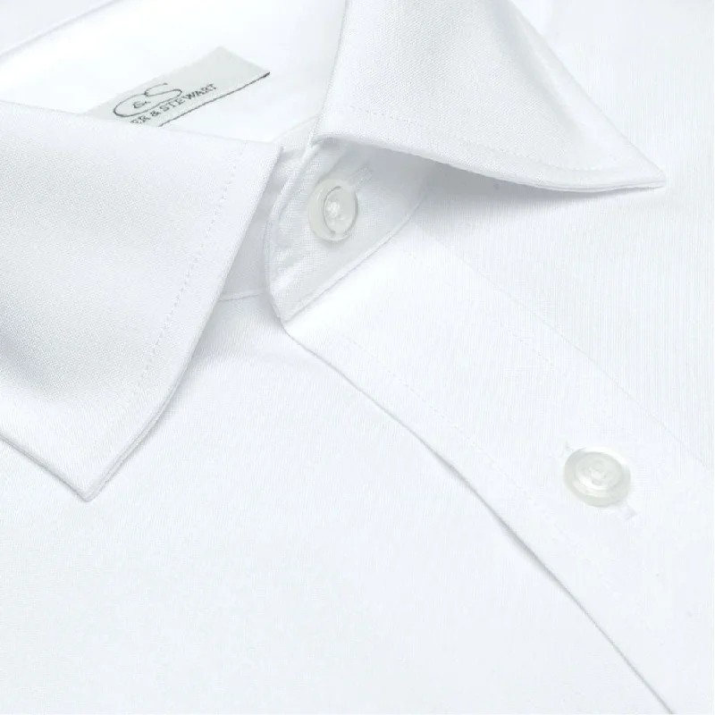 The Jean-Pierre - Wrinkle-Free Pinpoint Oxford Cotton French Cuff Dress Shirt in White by Cooper & Stewart