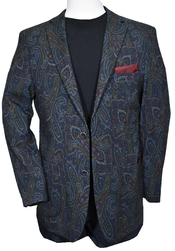 ZL218 Visconti Navy Paisley Traveler Coat