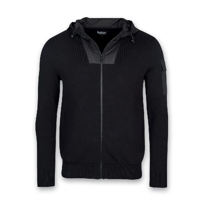 Barbour International - Swift Knit Zip Up Hoodie in Black