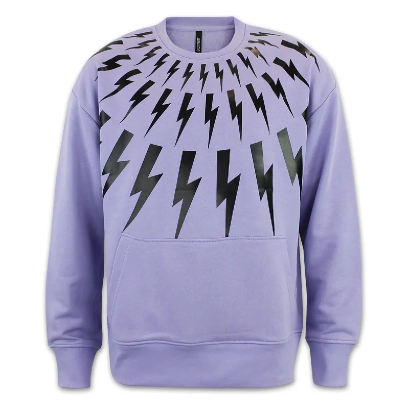 Neil Barrett - Fair-Isle Thunderbolt Sweatshirt in Lilac & Black