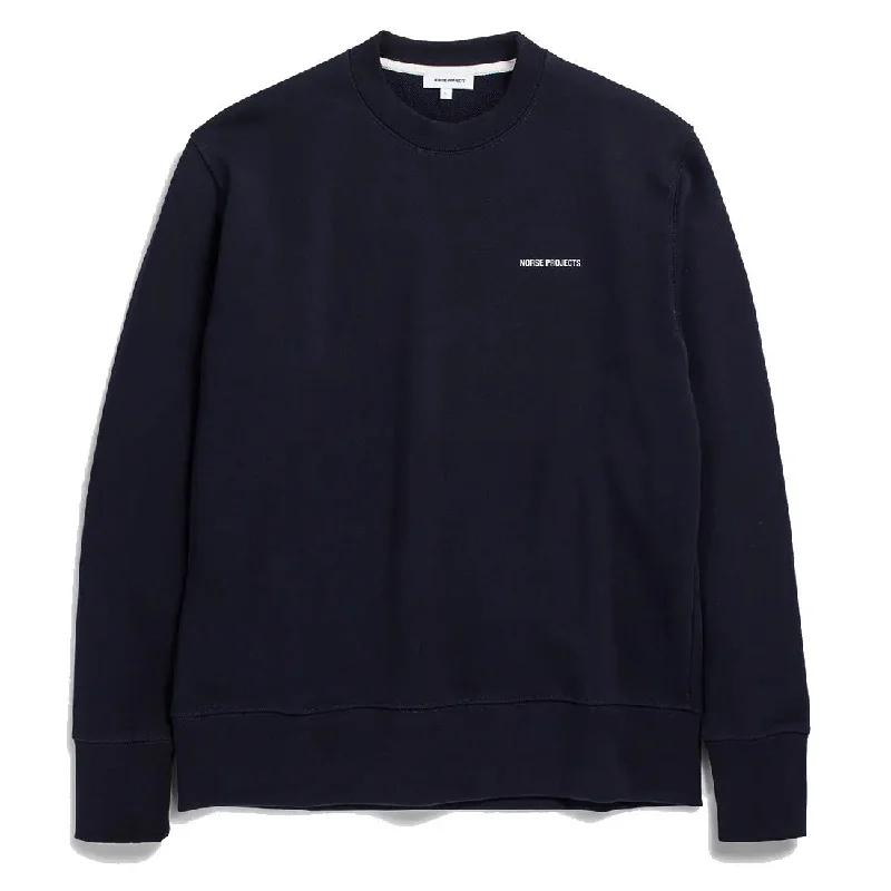 Norse Projects Arne Logo Sweat Dark Navy