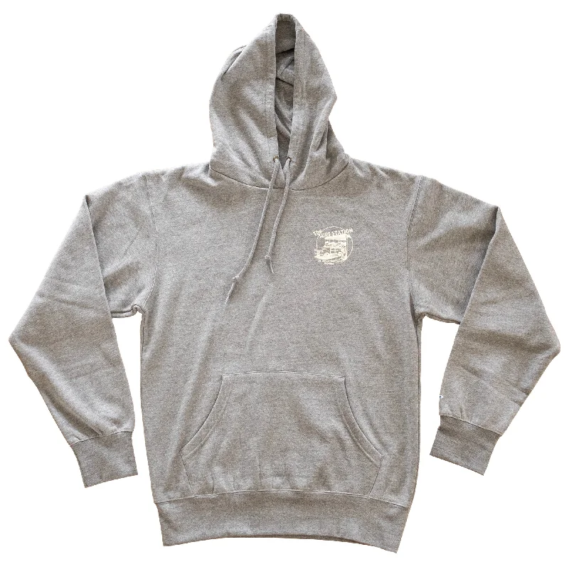 Surf Station Circle Woody Men's Hoodie - Grey