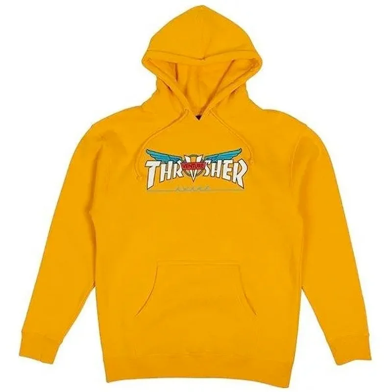 Thrasher x Venture Collab  Men's L/S Hoodie - Gold