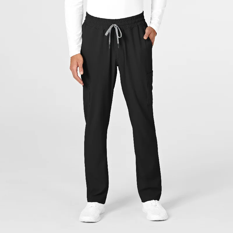 Casual Coats RENEW Mens Straight Slim Scrub Pant - Black